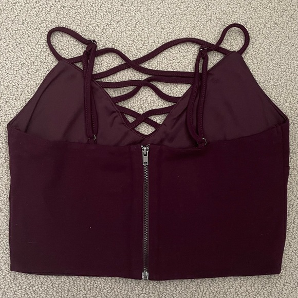Forever 21 Plum Crop Top with Zipper - Picture 2 of 3